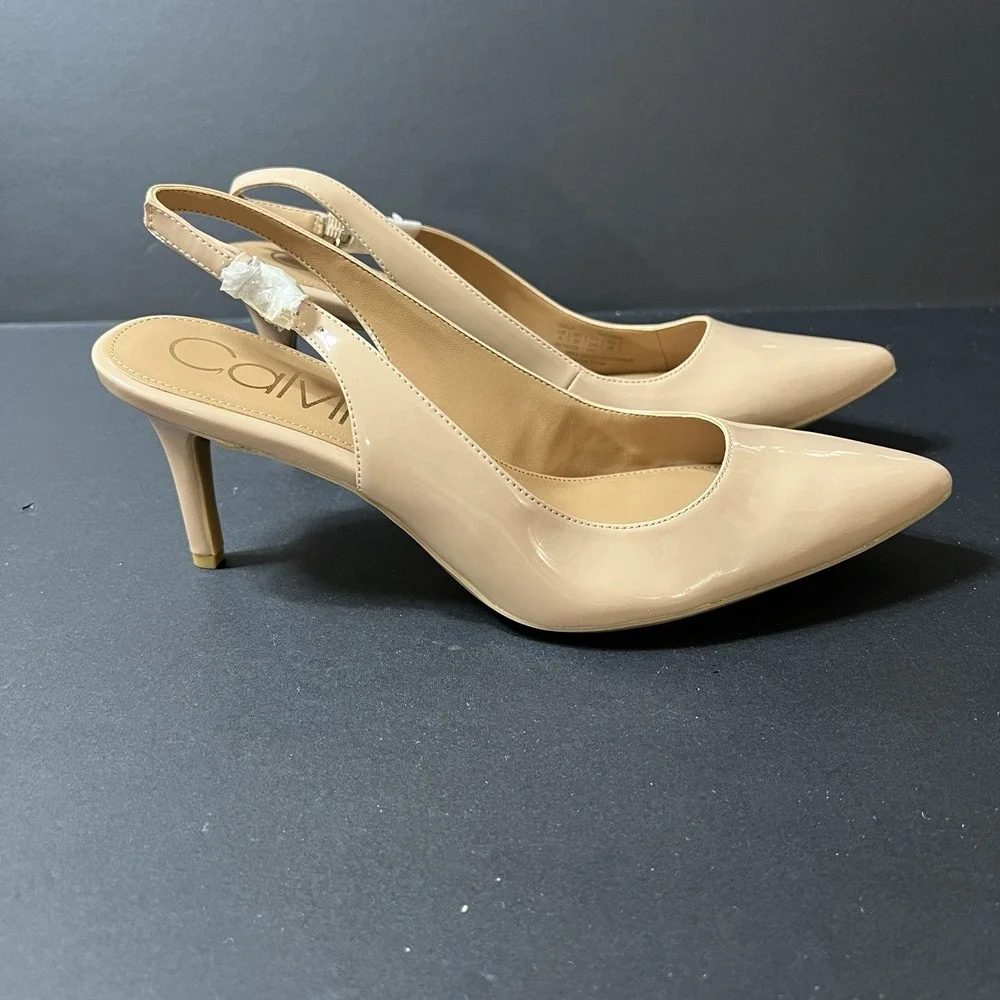 Calvin Klein Gala Patent Smooth Heels Women's Size 8 Boho NIB